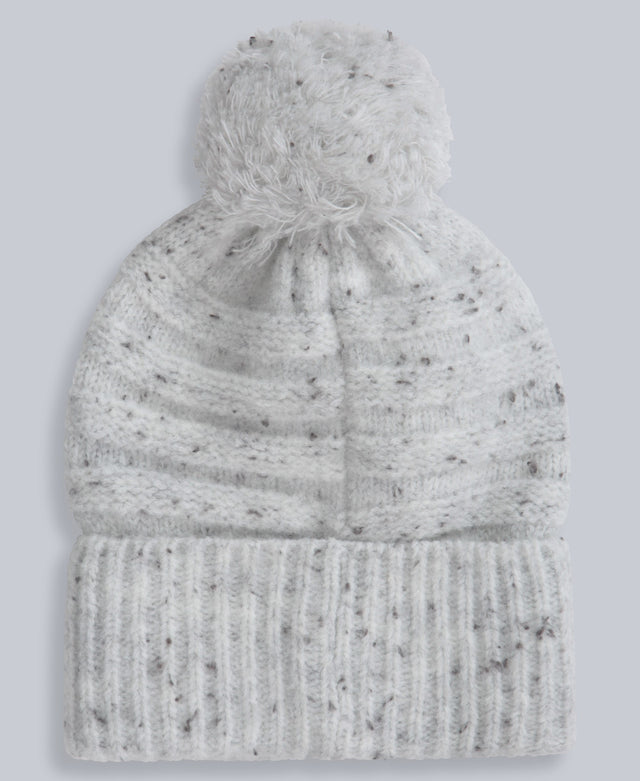 Addison Womens Slouch Pompom Beanie - Charcoal