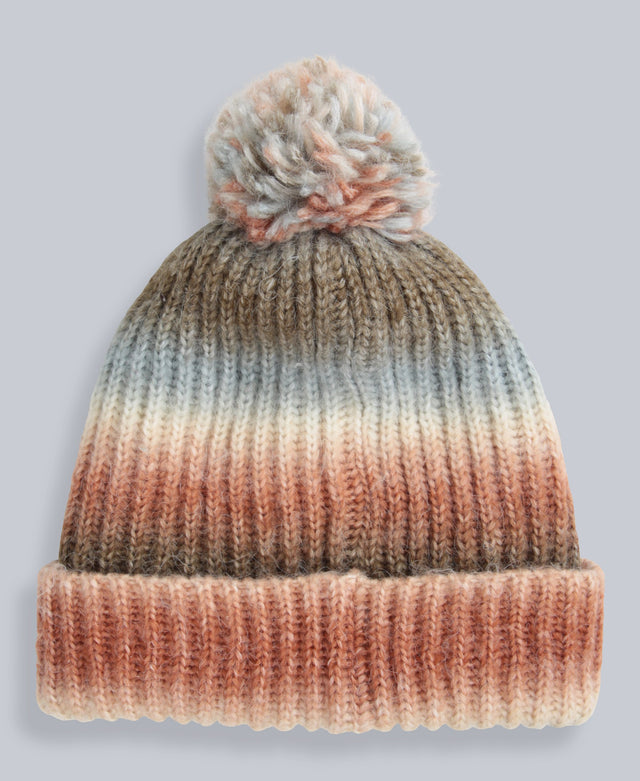 Mia Lined Ombre Beanie - Brown