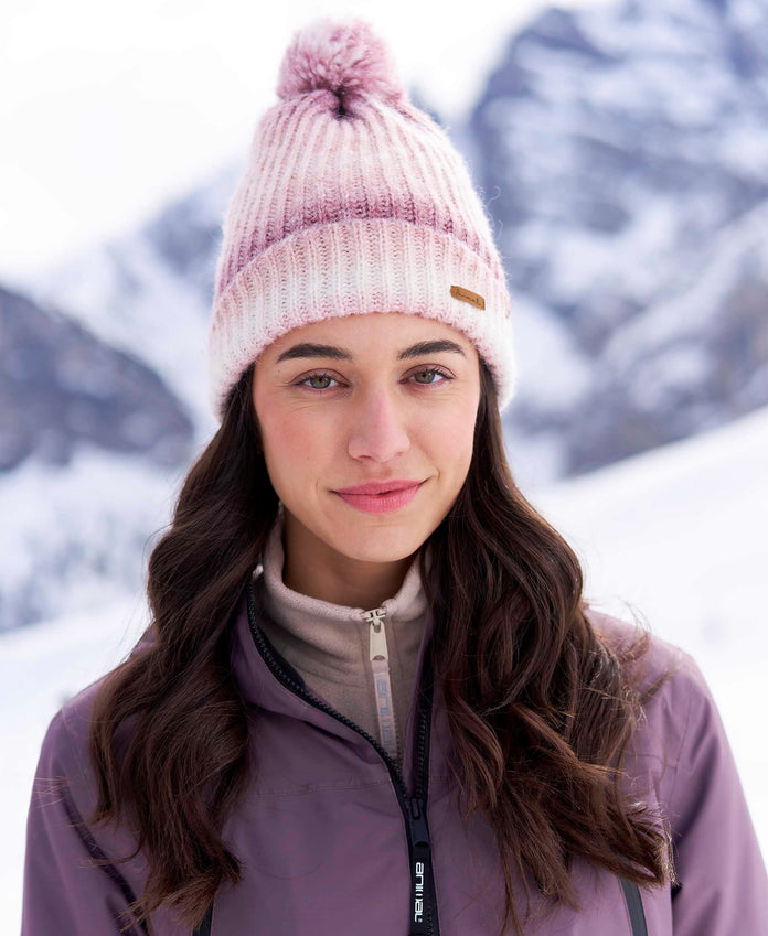 Mia Lined Ombre Beanie - Pink