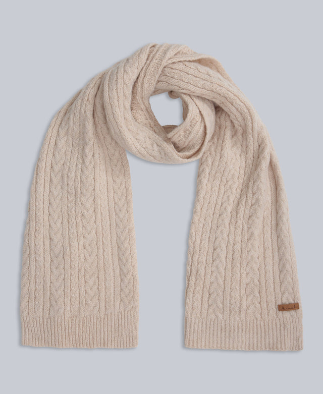 Becky Womens Knit Scarf - Light Beige