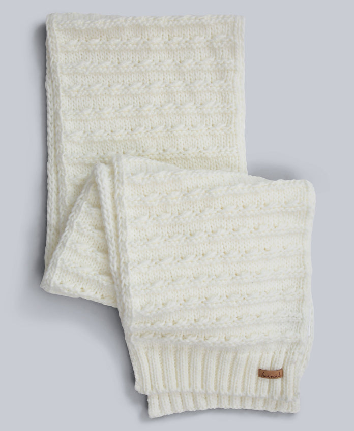 Ashley Womens Knit Scarf - Cream
