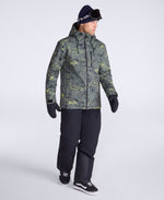 Laxx Mens Waterproof Printed Snow Jacket - Khaki
