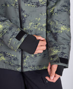 Laxx Mens Waterproof Printed Snow Jacket - Khaki