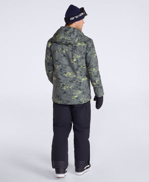 Laxx Mens Waterproof Printed Snow Jacket - Khaki