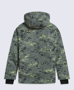 Laxx Mens Waterproof Printed Snow Jacket - Khaki
