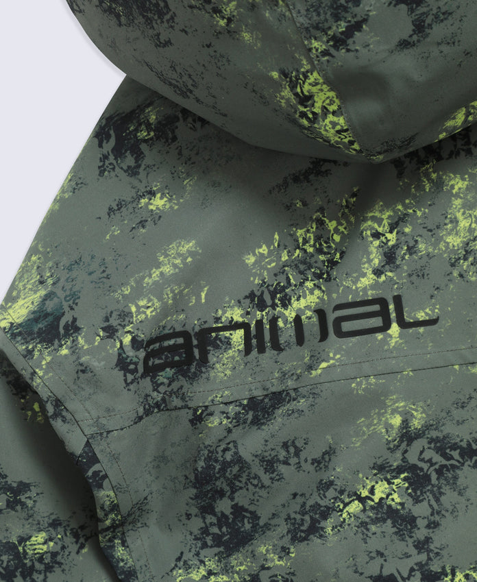 Laxx Mens Waterproof Printed Snow Jacket - Khaki
