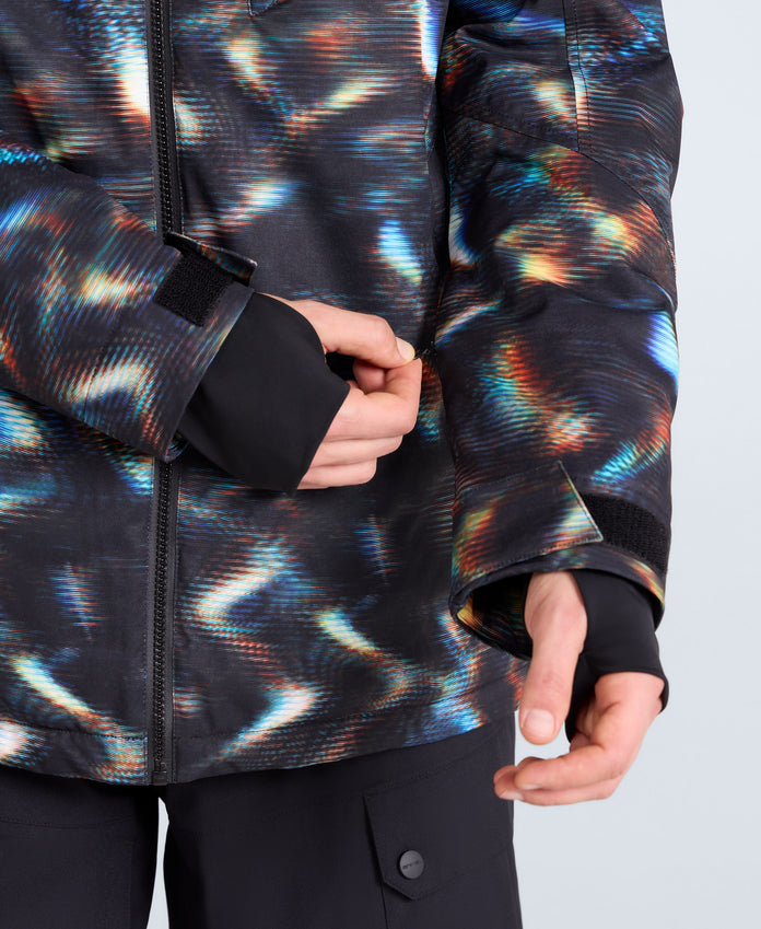 Laxx Mens Printed Snow Jacket - Orange