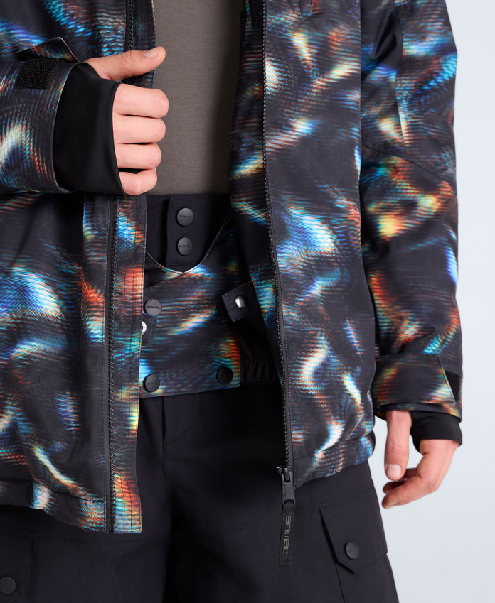 Laxx Mens Printed Snow Jacket - Orange