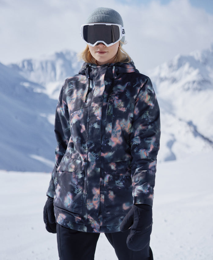 Tignes Printed Womens Waterproof Snow Jacket - Black