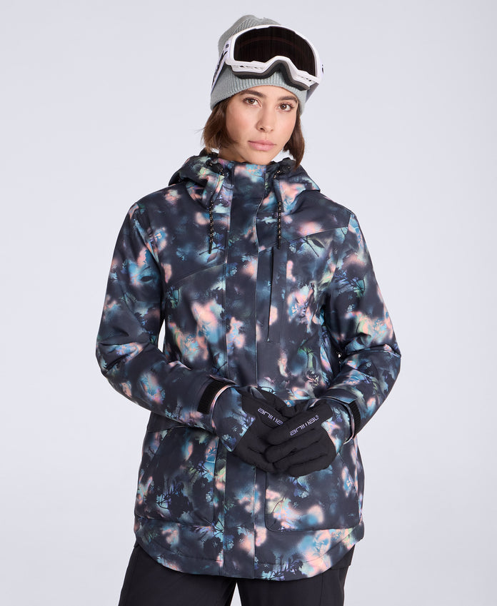 Tignes Printed Womens Waterproof Snow Jacket - Black