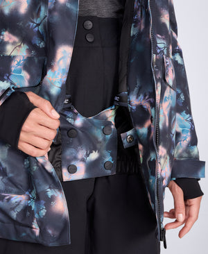 Laxx Printed Womens Waterproof Ski Jacket - Black