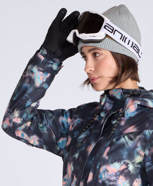 Laxx Printed Womens Waterproof Ski Jacket - Black