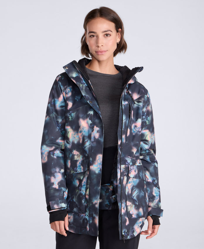 Tignes Printed Womens Waterproof Snow Jacket - Black