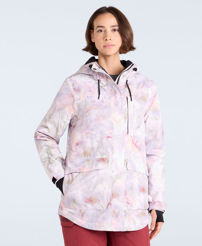 Tignes Printed Womens Snow Jacket - Pink