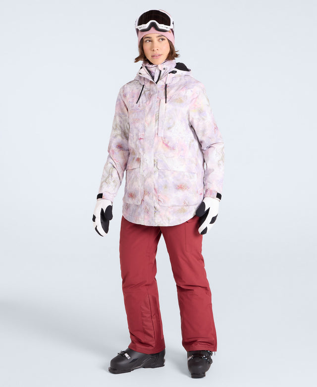 Tignes Printed Womens Snow Jacket - Pink