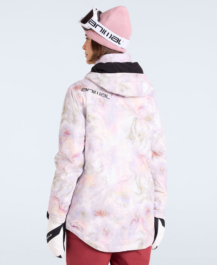 Tignes Printed Womens Snow Jacket - Pink