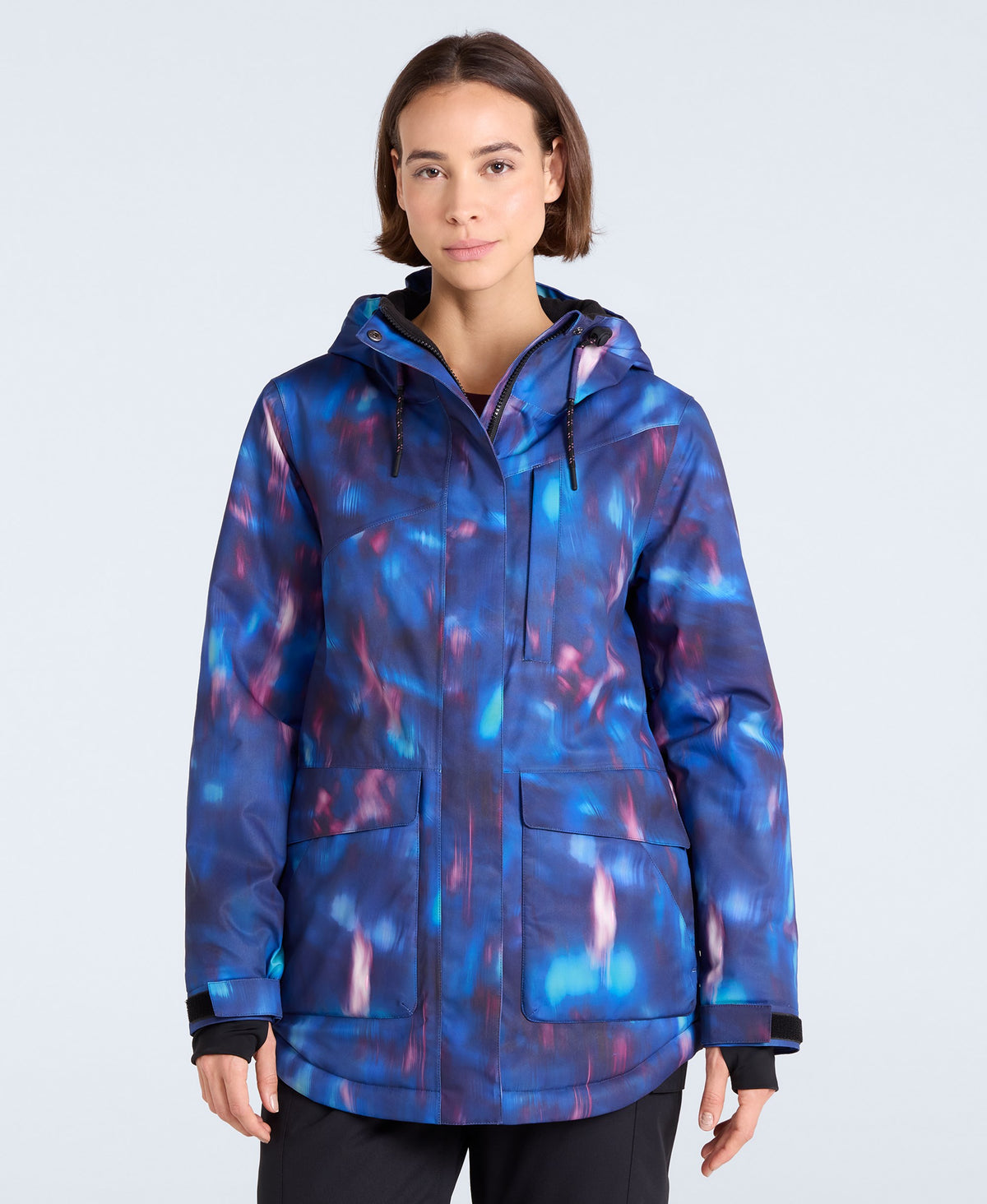 Tignes Printed Womens Waterproof Snow Jacket - Purple