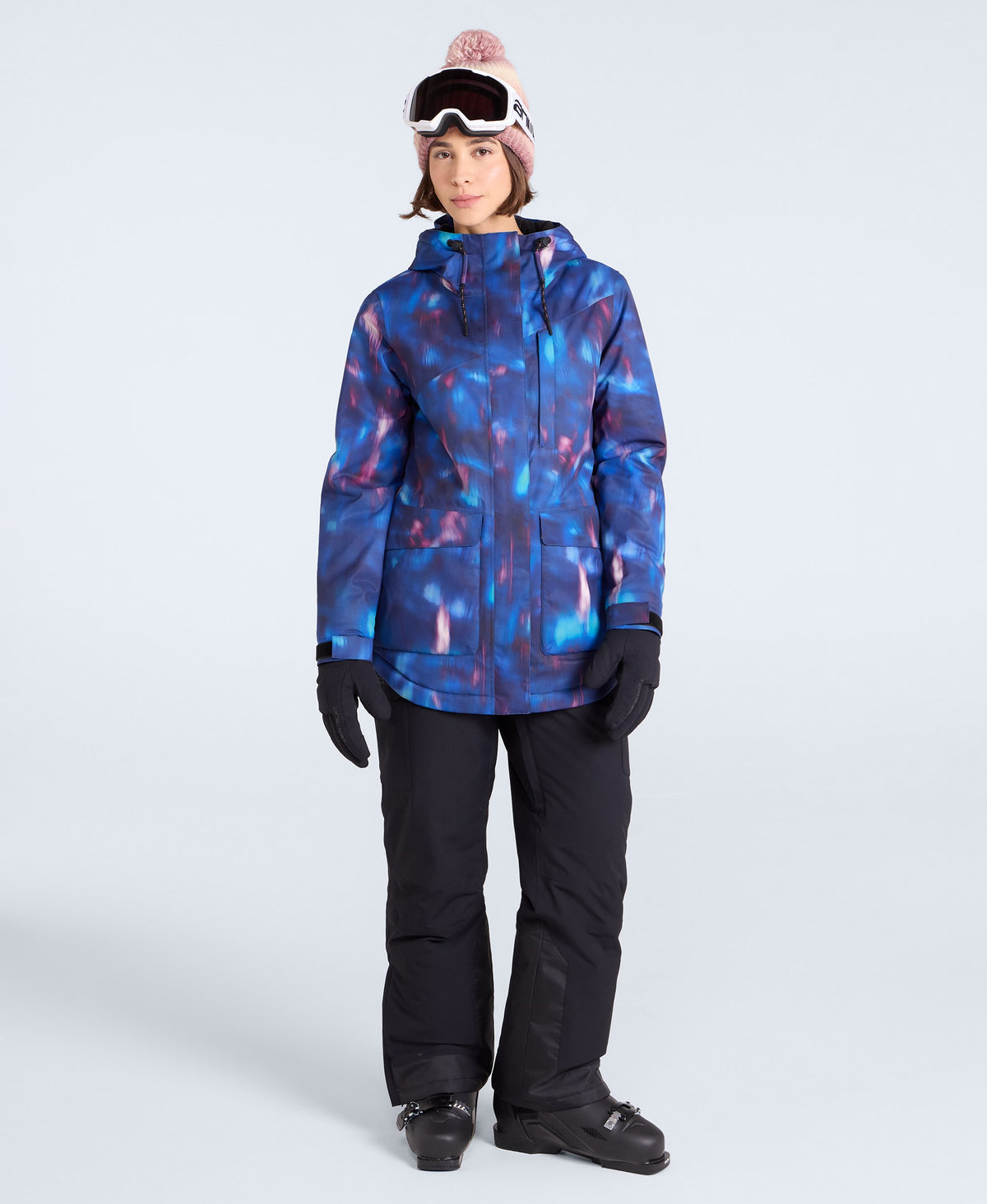Tignes Printed Womens Waterproof Snow Jacket - Purple