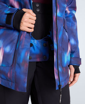 Tignes Printed Womens Waterproof Snow Jacket - Purple