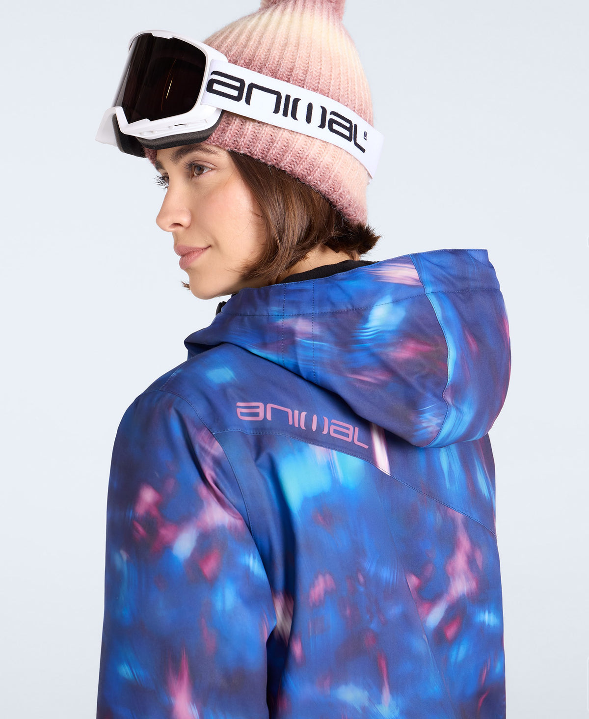 Tignes Printed Womens Waterproof Snow Jacket - Purple