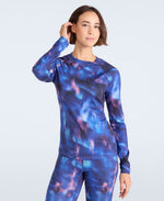 Piste Printed Womens Base Layer Top - Dark Purple