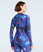 Piste Printed Womens Base Layer Top - Dark Purple