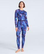 Piste Printed Womens Base Layer Leggings - Dark Purple