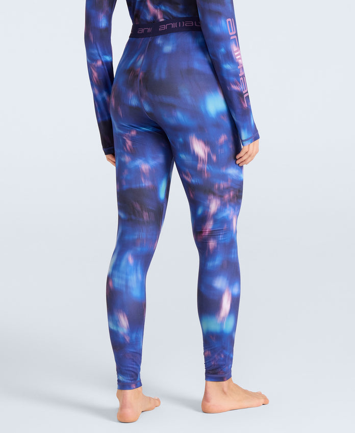 Piste Printed Womens Base Layer Leggings - Dark Purple