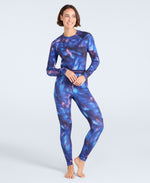Piste Printed Womens Base Layer Leggings - Dark Purple
