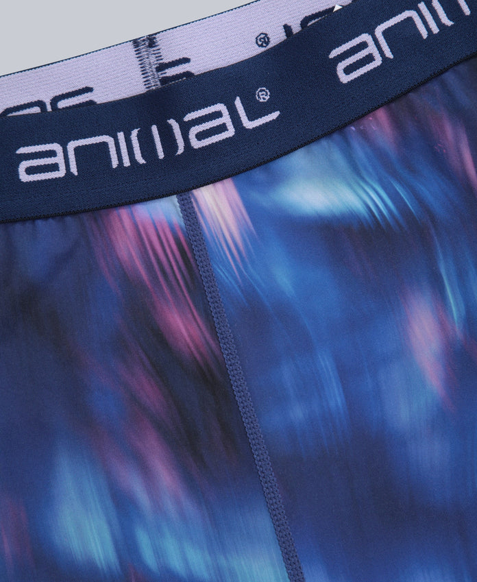 Piste Printed Womens Base Layer Leggings - Dark Purple