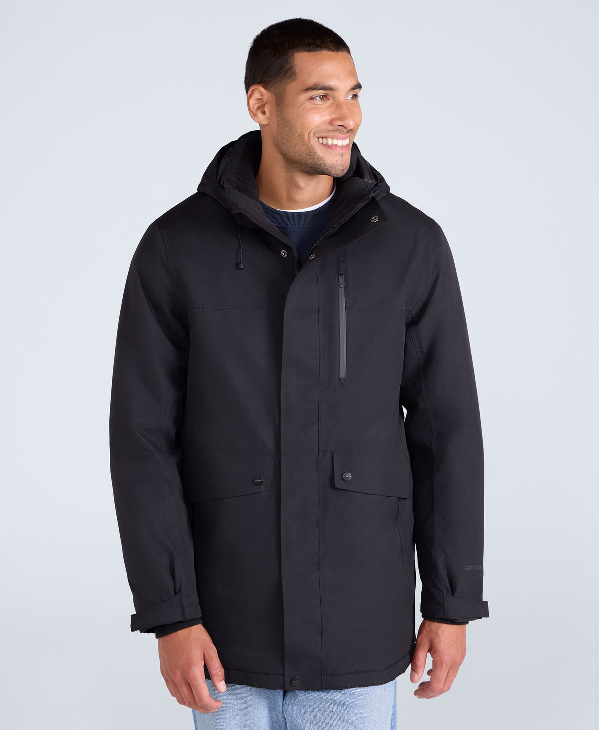 Lisbon Mens Waterproof Parka - Black