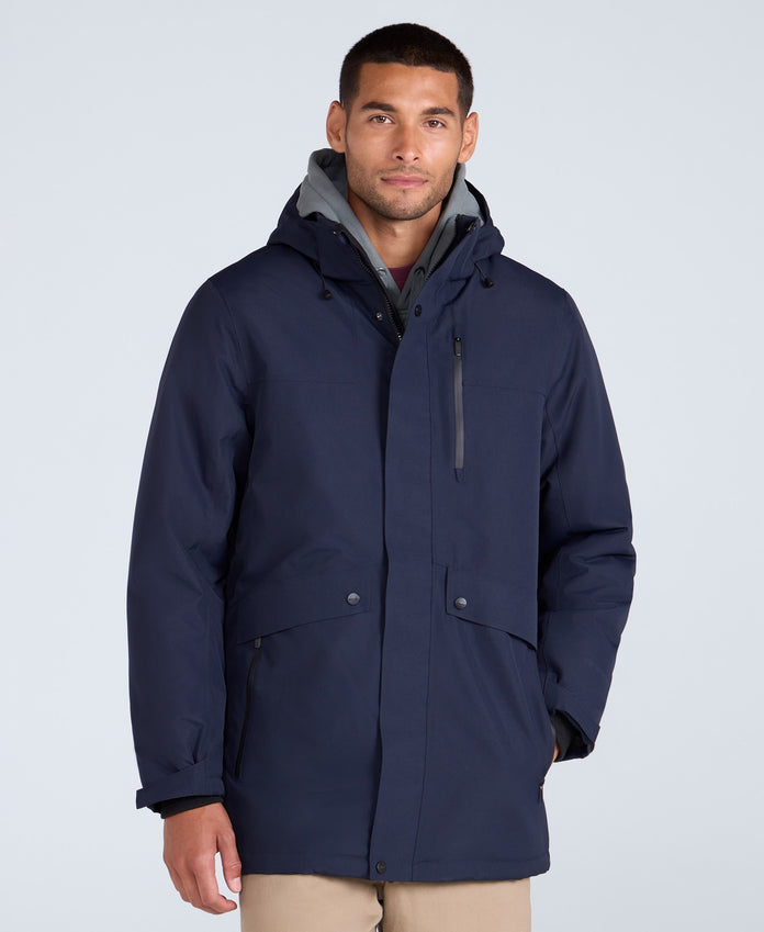 Lisbon Mens Waterproof Parka - Navy