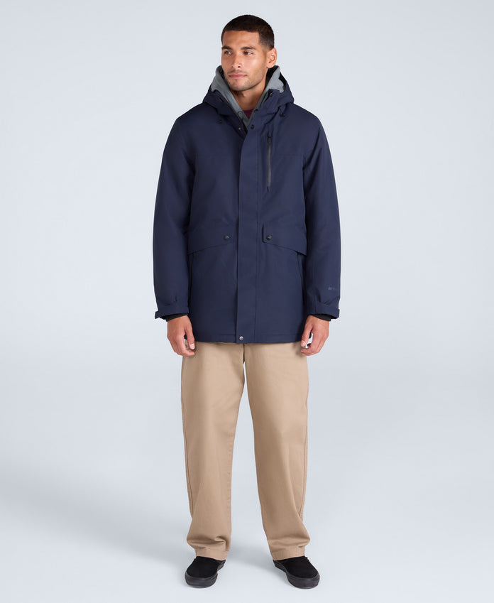 Lisbon Mens Waterproof Parka - Navy