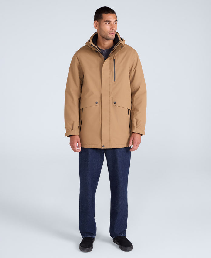 Lisbon Mens Waterproof Parka - Tan