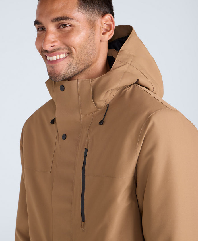 Lisbon Mens Waterproof Parka - Tan