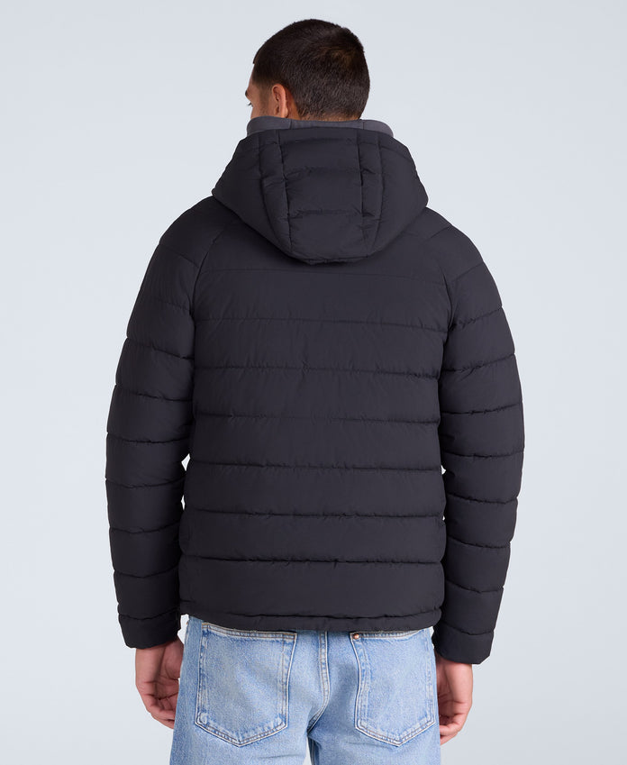 Light Cloud Cosi Hooded Mens Padded Jacket - Black