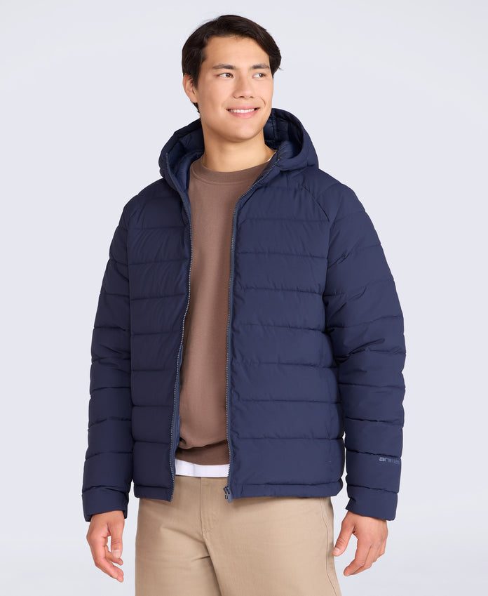 Light Cloud Cosi Hooded Mens Padded Jacket - Dark Blue