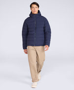 Light Cloud Cosi Hooded Mens Padded Jacket - Dark Blue