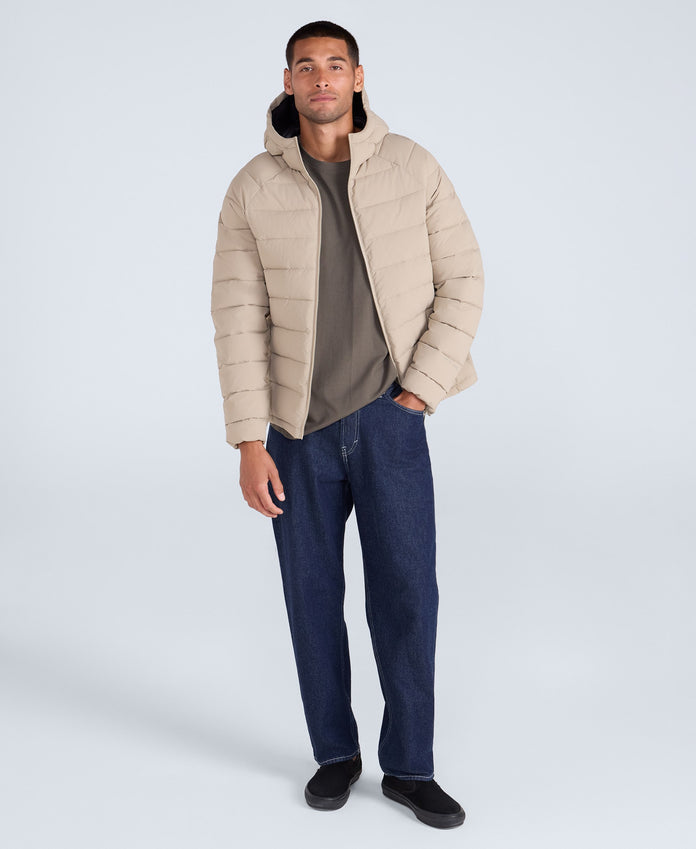 Light Cloud Cosi Hooded Mens Padded Jacket - Taupe
