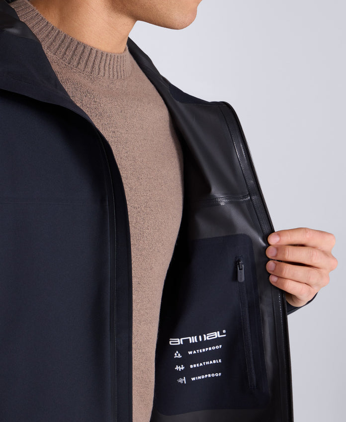 Elements Mens 2.5 Layer Waterproof Jacket - Black