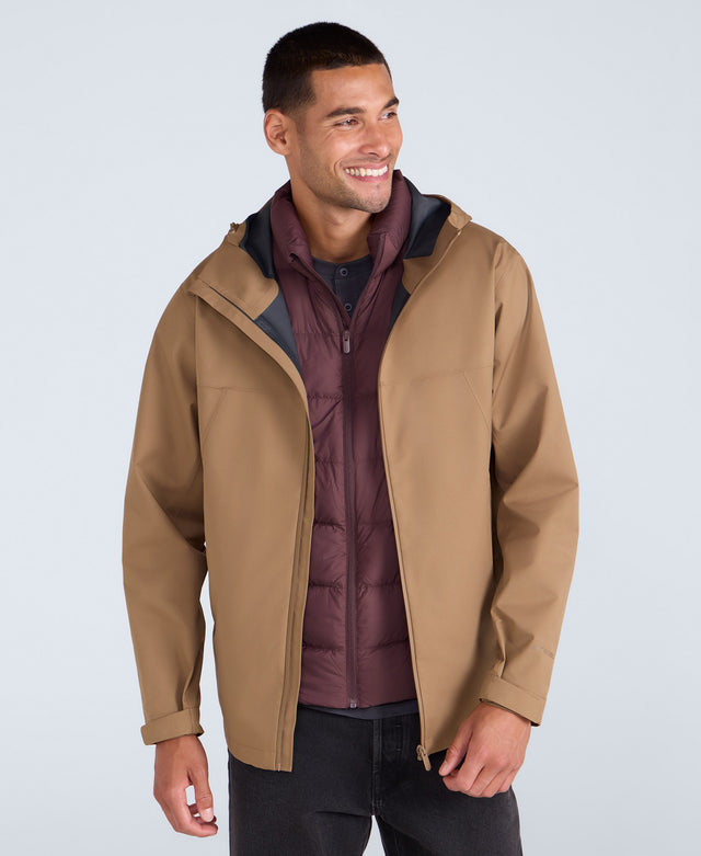 Elements Mens 2.5 Layer Waterproof Jacket - Tan