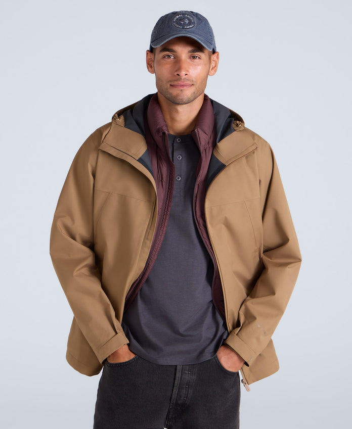 Elements Mens 2.5 Layer Waterproof Jacket - Tan