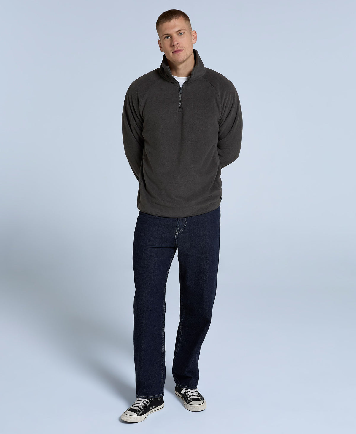 Stockholm Mens Half-Zip Fleece - Dark Grey