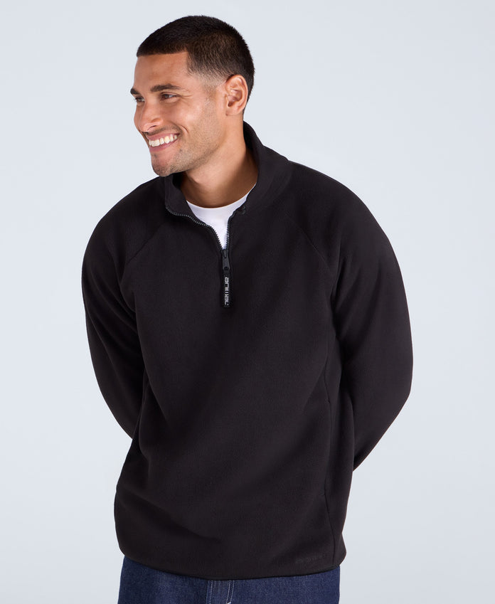 Stockholm Mens Half-Zip Fleece - Jet Black