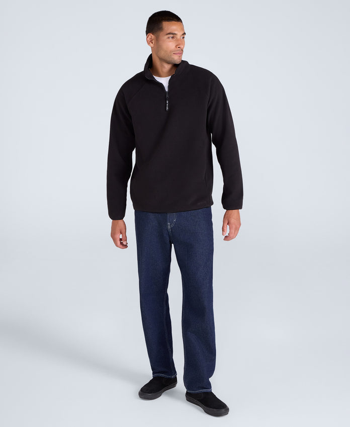 Stockholm Mens Half-Zip Fleece - Jet Black