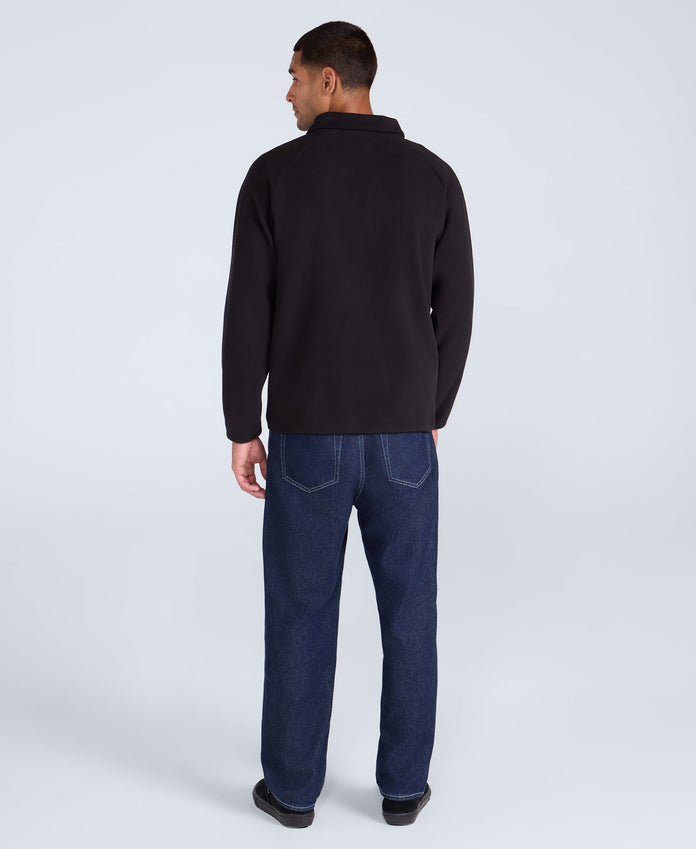 Stockholm Mens Half-Zip Fleece - Jet Black