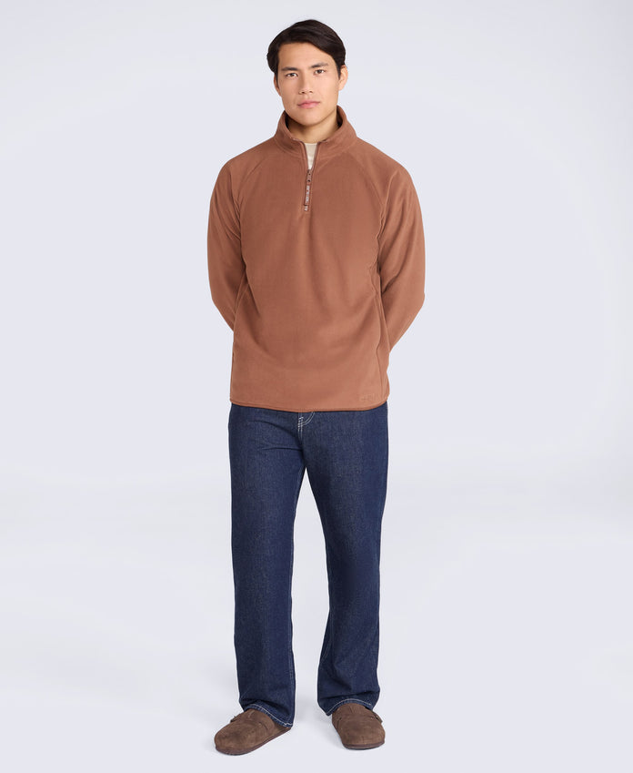 Stockholm Mens Half-Zip Fleece - Rust