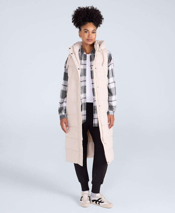 Comfort Zone Womens Longline Gilet - Beige
