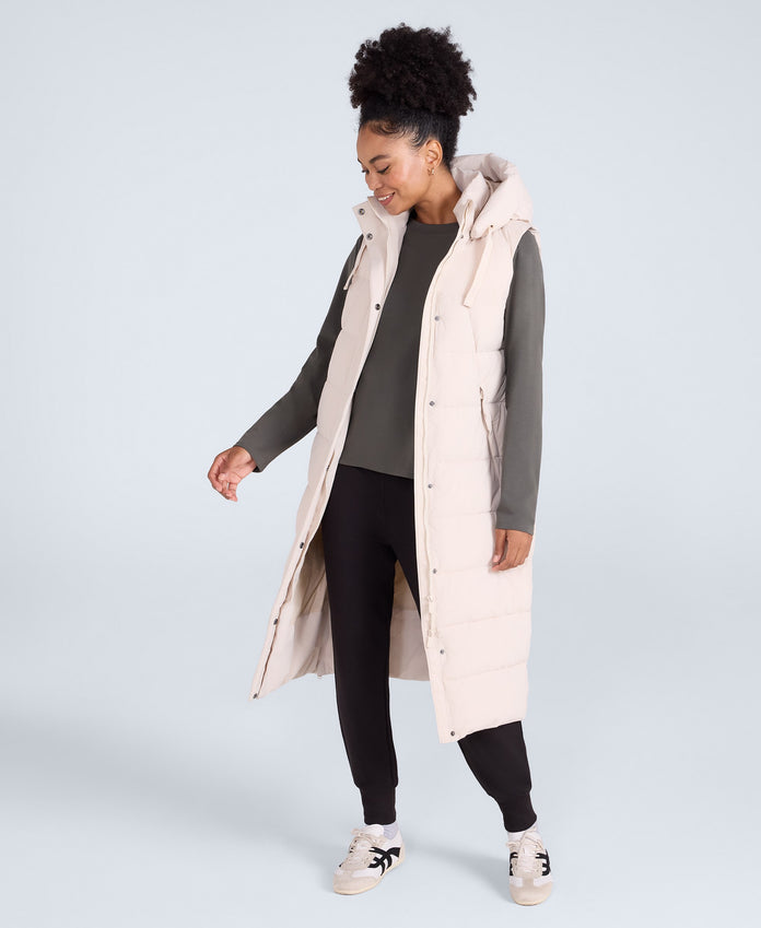 Comfort Zone Womens Longline Gilet - Beige