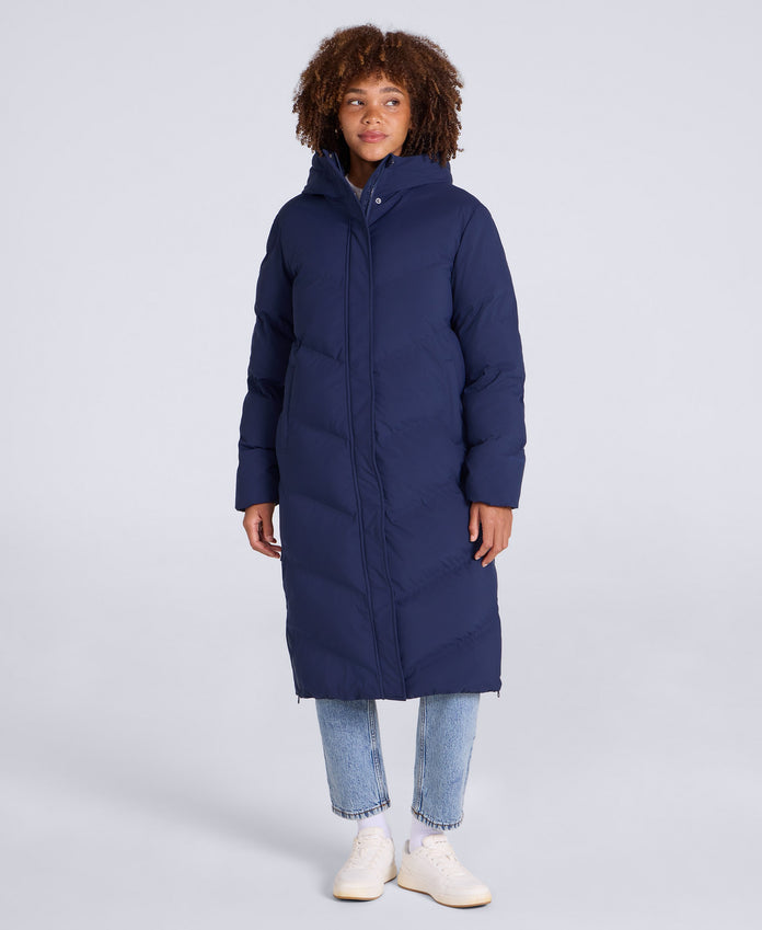 Cocoon Womens Borg Lined Padded Coat - Navy